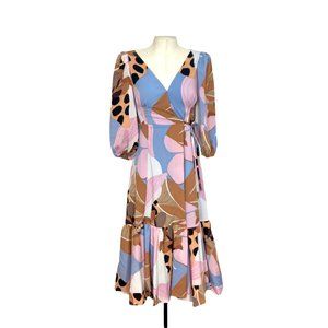 chinese dress ladies Sky Blue Hutch Geo Wrap Midi Dress main image 0